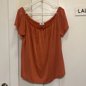 Old Navy Salmon Off-Shoulder Blouse